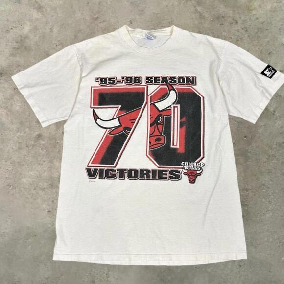 Vintage Chicago Bulls three peat 95-96 season starter graphic t shirt Medium - Picture 1 of 6